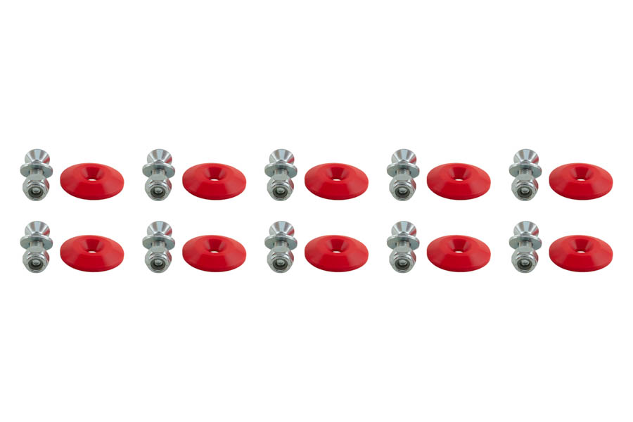 10 PK RED PLASTIC WASHER W/ BOLT